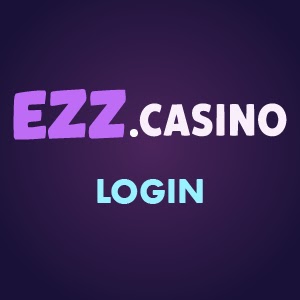 EZZ Casino log in banner on a purple background, with ‘EZZ Casino login’ text